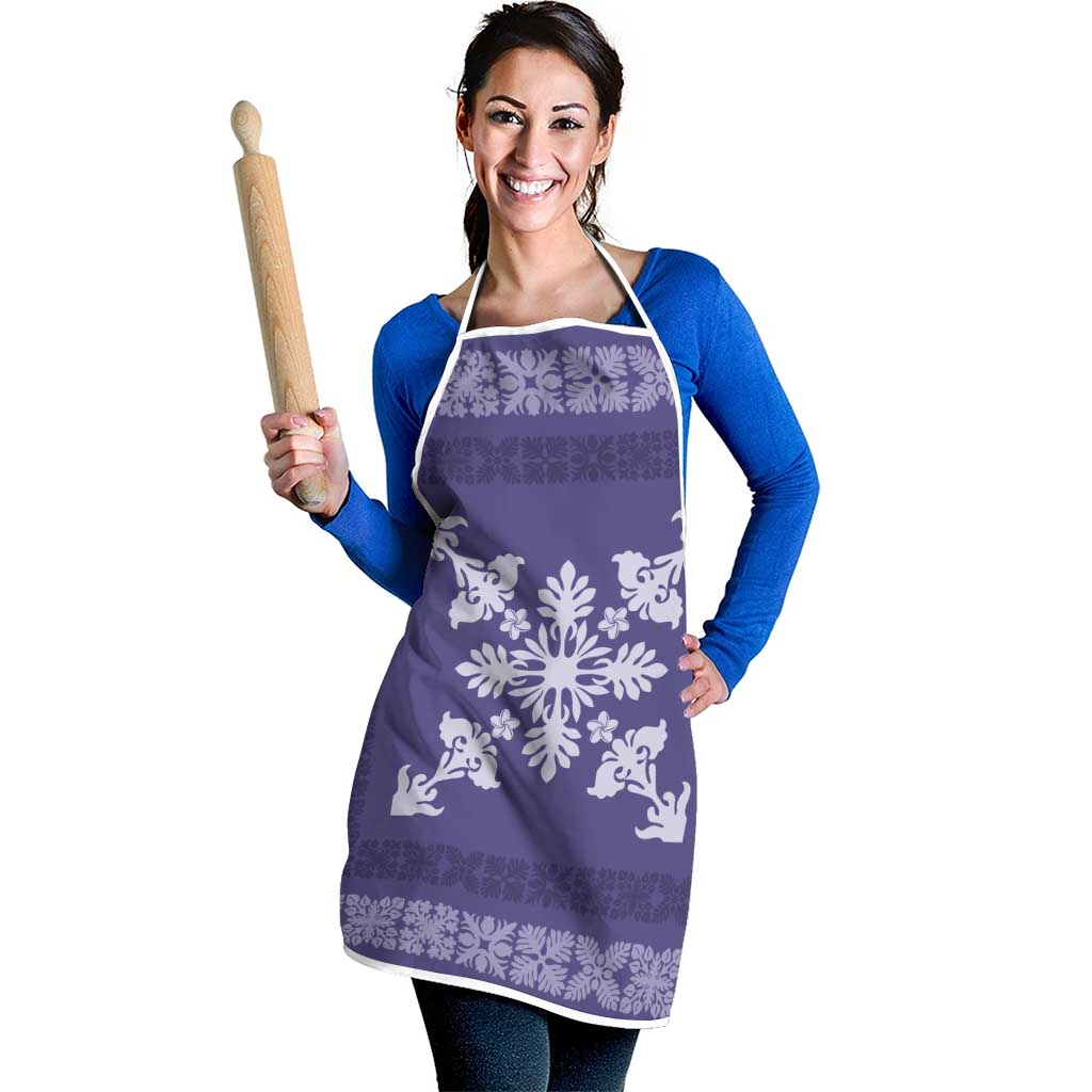 Hawaiian Quilt Block Design Apron Purple Hawaii Culture Motifs - Polynesian Pride
