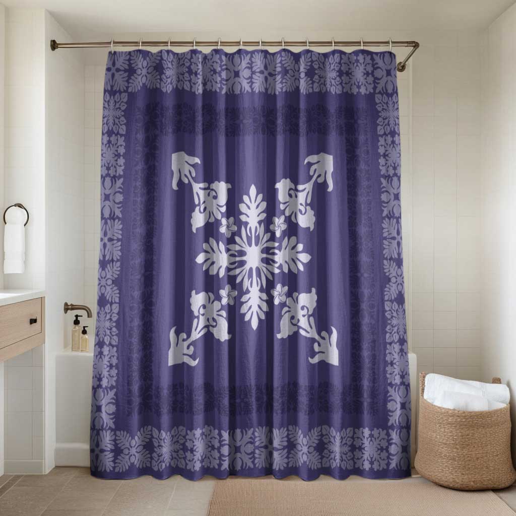 Hawaiian Quilt Block Design Bathroom Set Purple Hawaii Culture Motifs - Polynesian Pride