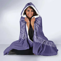 Hawaiian Quilt Block Design Hooded Blanket Purple Hawaii Culture Motifs - Polynesian Pride