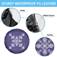 Hawaiian Quilt Block Design Spare Tire Cover Purple Hawaii Culture Motifs - Polynesian Pride