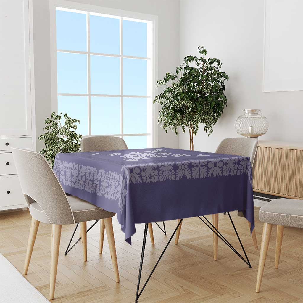 Hawaiian Quilt Block Design Tablecloth Purple Hawaii Culture Motifs - Polynesian Pride