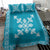 Hawaiian Quilt Block Design Bedding Set Teal Hawaii Culture Motifs - Polynesian Pride
