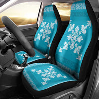 Hawaiian Quilt Block Design Car Seat Cover Teal Hawaii Culture Motifs - Polynesian Pride