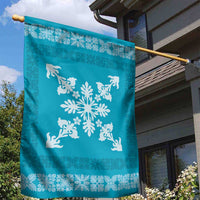 Hawaiian Quilt Block Design Garden Flag Teal Hawaii Culture Motifs LT9 - Polynesian Pride