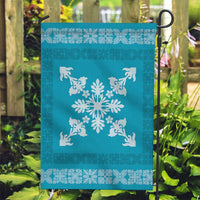 Hawaiian Quilt Block Design Garden Flag Teal Hawaii Culture Motifs LT9 Garden Flag Teal - Polynesian Pride
