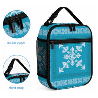 Hawaiian Quilt Block Design Lunch Bag Teal Hawaii Culture Motifs LT9 - Polynesian Pride