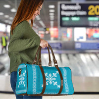 Hawaiian Quilt Block Design Travel Bag Teal Hawaii Culture Motifs - Polynesian Pride