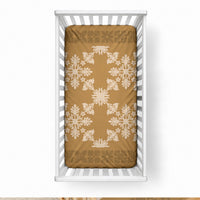 Hawaiian Quilt Pattern Baby Bed Cover Gold Hawaii Culture Tropical LT9 28 × 52 in Gold - Polynesian Pride