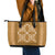 Hawaiian Quilt Pattern Leather Tote Bag Gold Hawaii Culture Tropical - Polynesian Pride