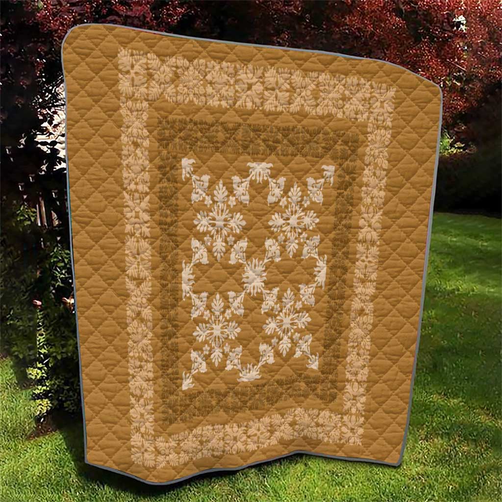 Hawaiian Quilt Pattern Quilt Gold Hawaii Culture Tropical - Polynesian Pride