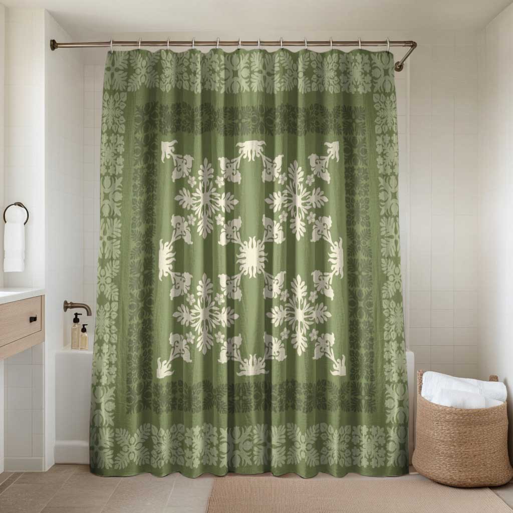Hawaiian Quilt Pattern Bathroom Set Lime Hawaii Culture Tropical - Polynesian Pride