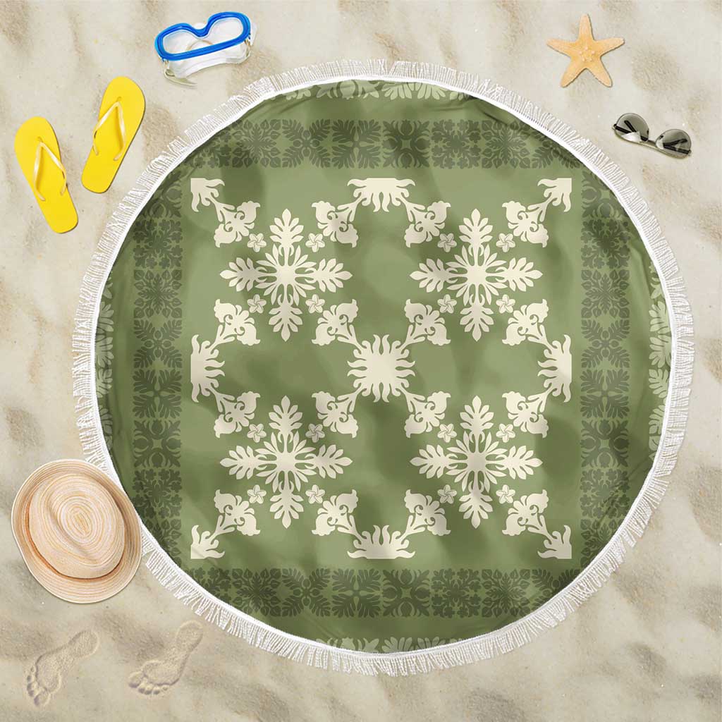 Hawaiian Quilt Pattern Beach Blanket Lime Hawaii Culture Tropical LT9 One Size 150cm Lime - Polynesian Pride