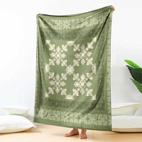 Hawaiian Quilt Pattern Blanket Lime Hawaii Culture Tropical LT9 - Polynesian Pride