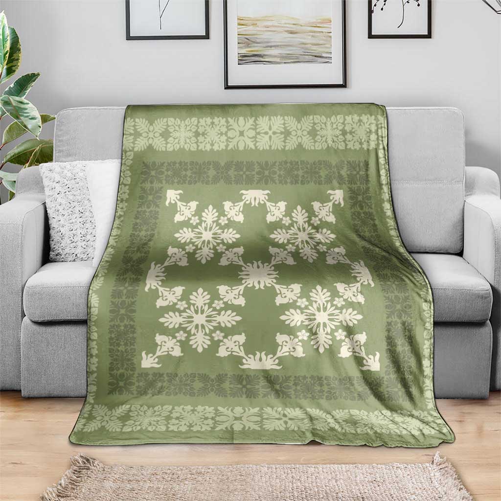 Hawaiian Quilt Pattern Blanket Lime Hawaii Culture Tropical LT9 - Polynesian Pride
