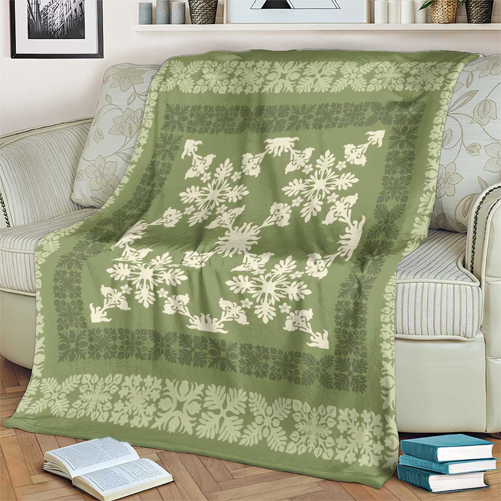 Hawaiian Quilt Pattern Blanket Lime Hawaii Culture Tropical LT9 - Polynesian Pride