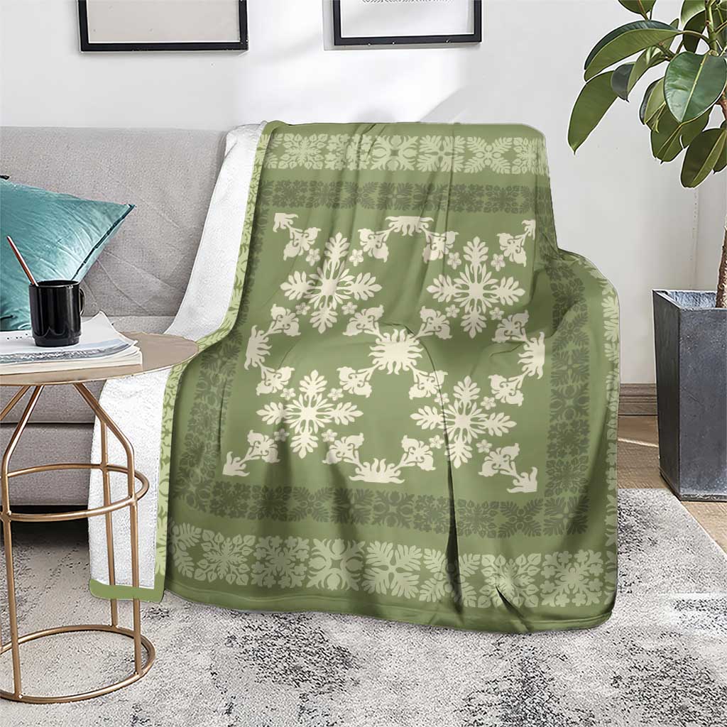 Hawaiian Quilt Pattern Blanket Lime Hawaii Culture Tropical LT9 - Polynesian Pride