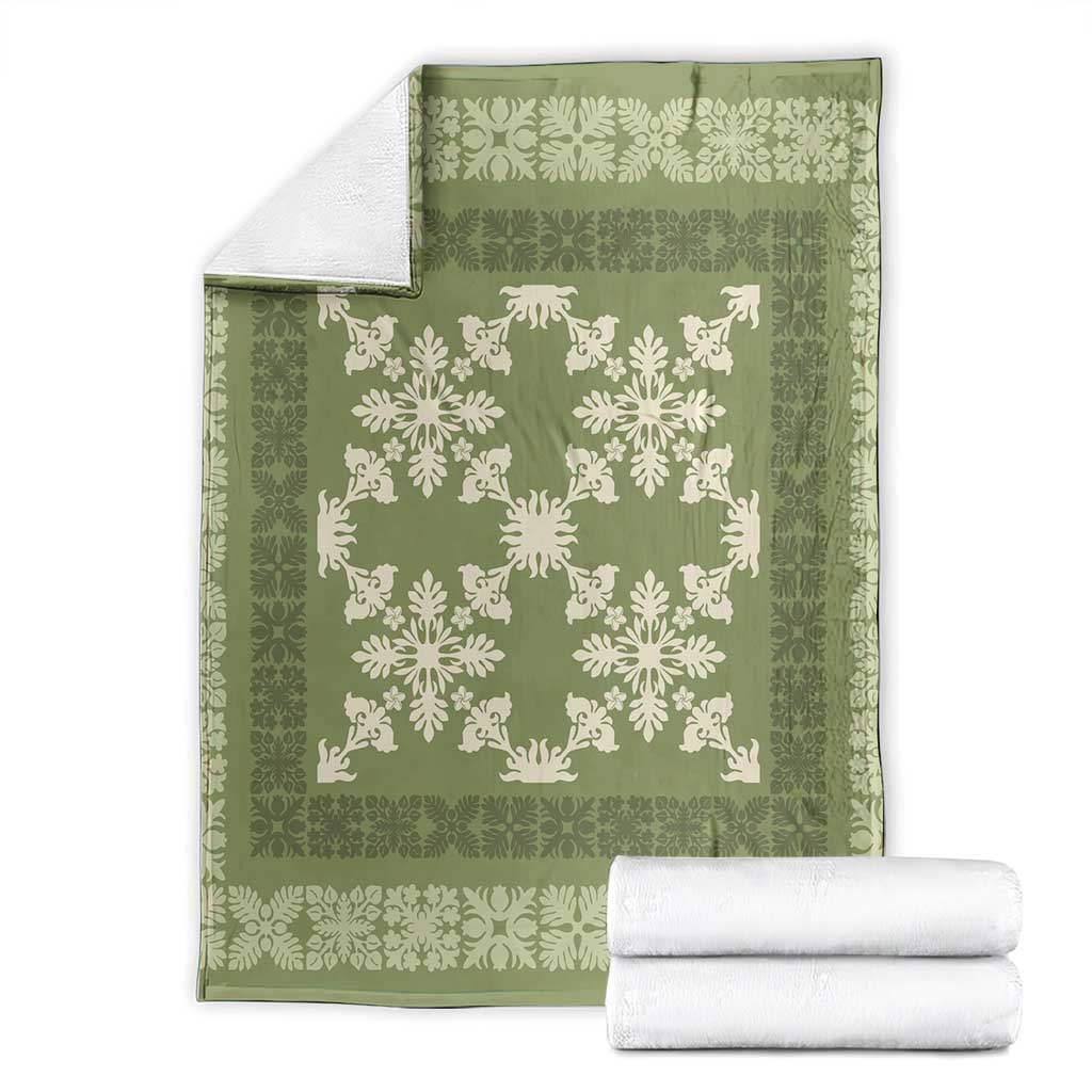 Hawaiian Quilt Pattern Blanket Lime Hawaii Culture Tropical LT9 - Polynesian Pride