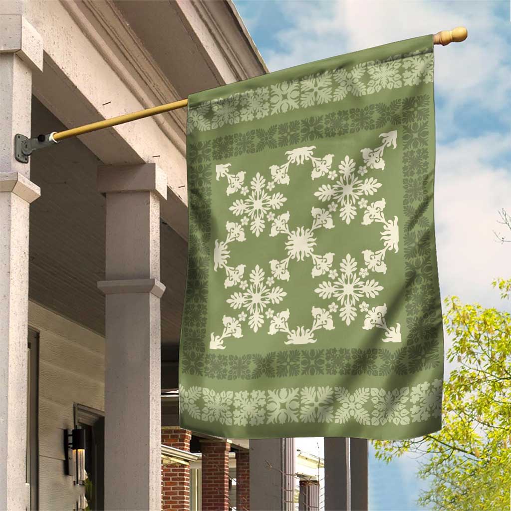 Hawaiian Quilt Pattern Garden Flag Lime Hawaii Culture Tropical LT9 House Flag Lime - Polynesian Pride