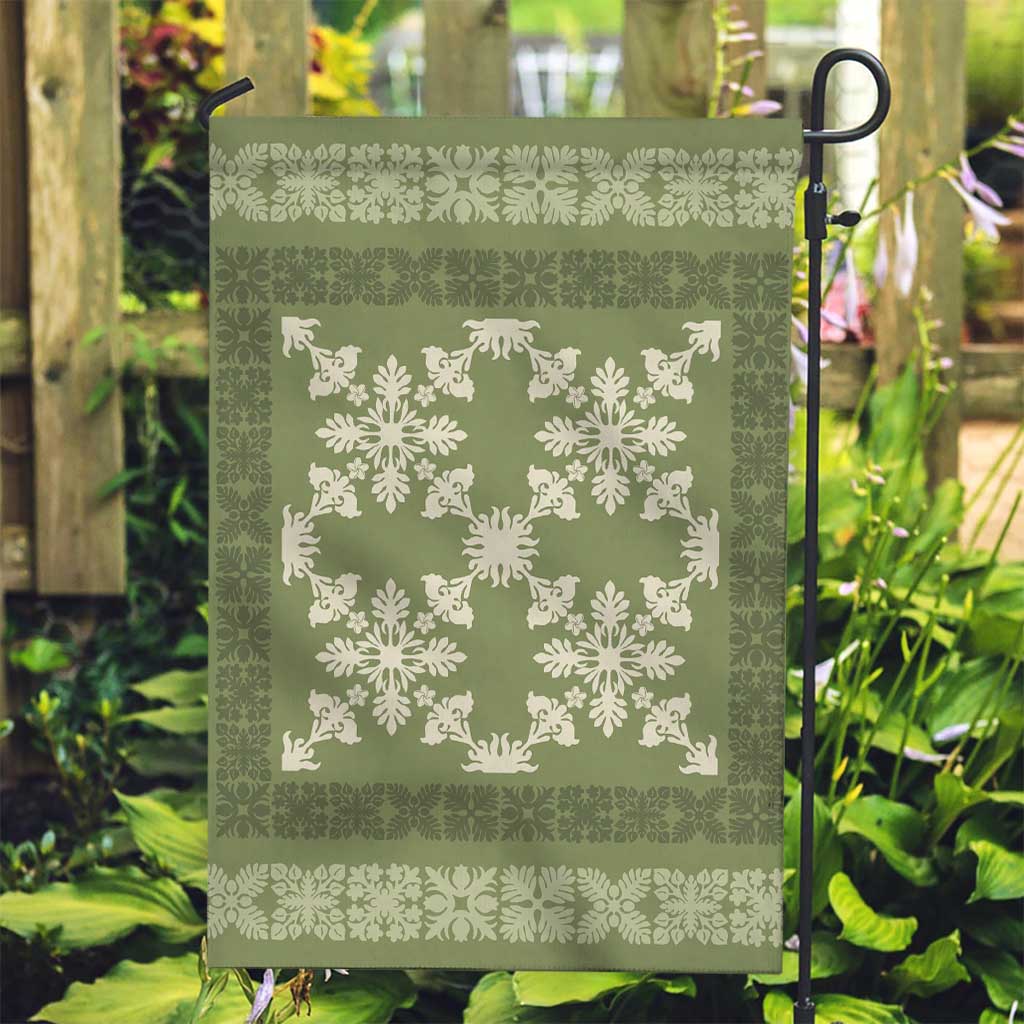 Hawaiian Quilt Pattern Garden Flag Lime Hawaii Culture Tropical LT9 Garden Flag Lime - Polynesian Pride