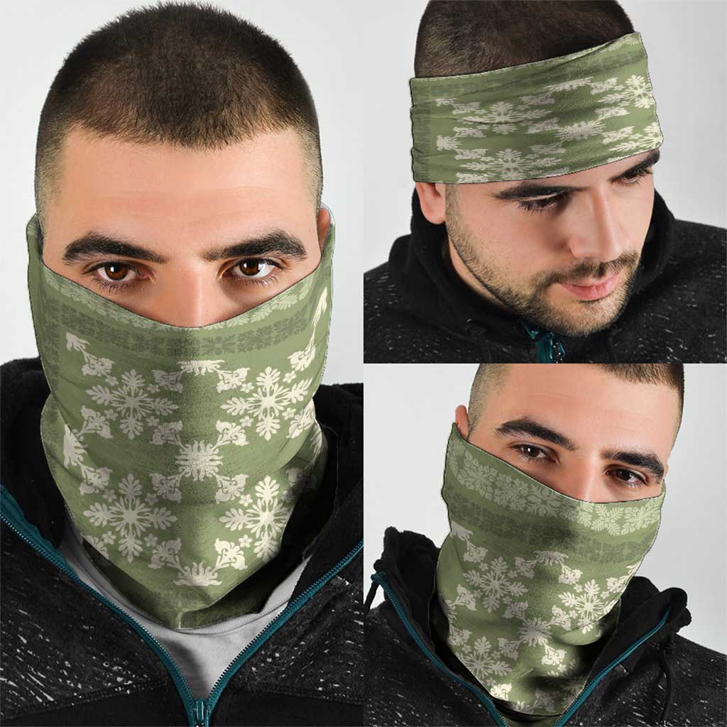 Hawaiian Quilt Pattern Neck Gaiter Lime Hawaii Culture Tropical - Polynesian Pride