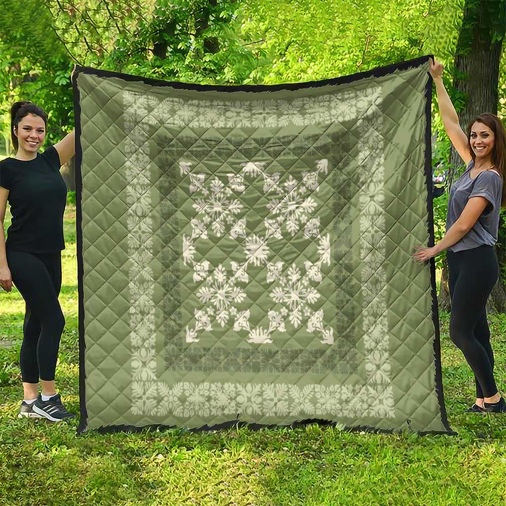 Hawaiian Quilt Pattern Quilt Lime Hawaii Culture Tropical - Polynesian Pride
