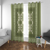 Hawaiian Quilt Pattern Window Curtain Lime Hawaii Culture Tropical - Polynesian Pride
