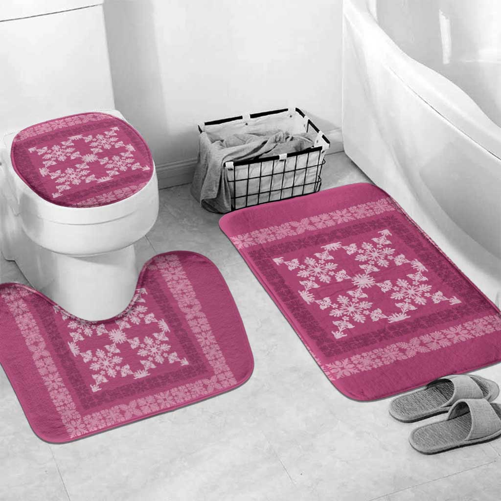 Hawaiian Quilt Pattern Bathroom Set Pink Hawaii Culture Tropical - Polynesian Pride
