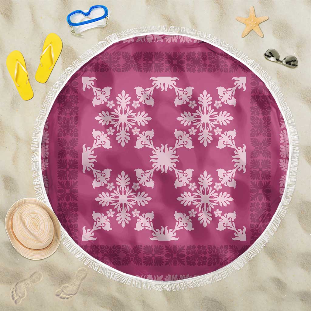 Hawaiian Quilt Pattern Beach Blanket Pink Hawaii Culture Tropical LT9 One Size 150cm Pink - Polynesian Pride