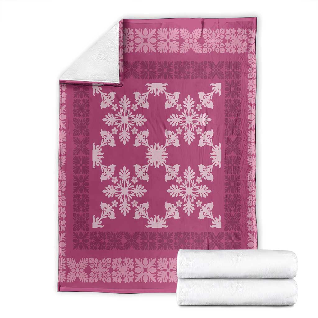 Hawaiian Quilt Pattern Blanket Pink Hawaii Culture Tropical - Polynesian Pride
