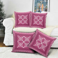 Hawaiian Quilt Pattern Pillow Cover Pink Hawaii Culture Tropical - Polynesian Pride