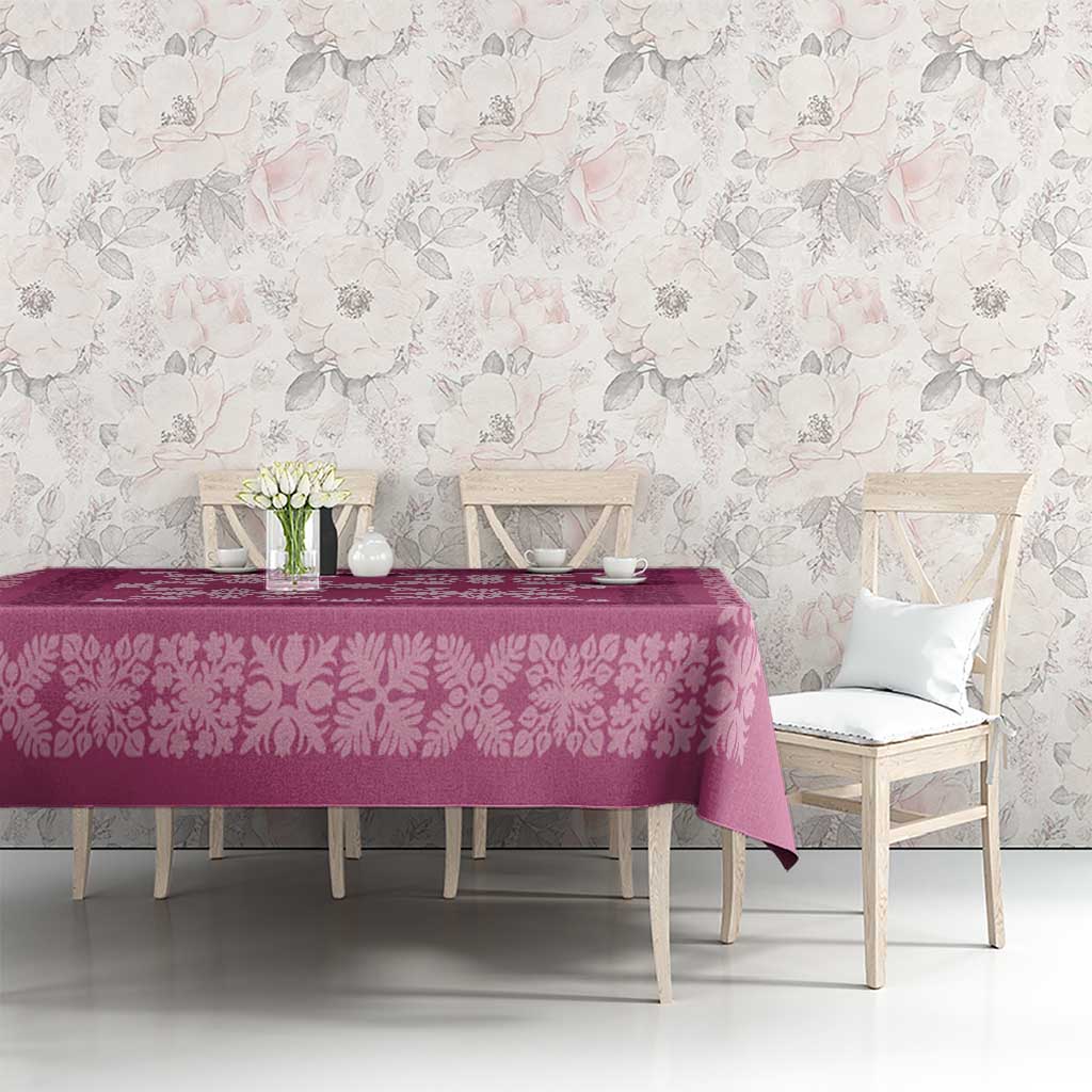 Hawaiian Quilt Pattern Tablecloth Pink Hawaii Culture Tropical - Polynesian Pride