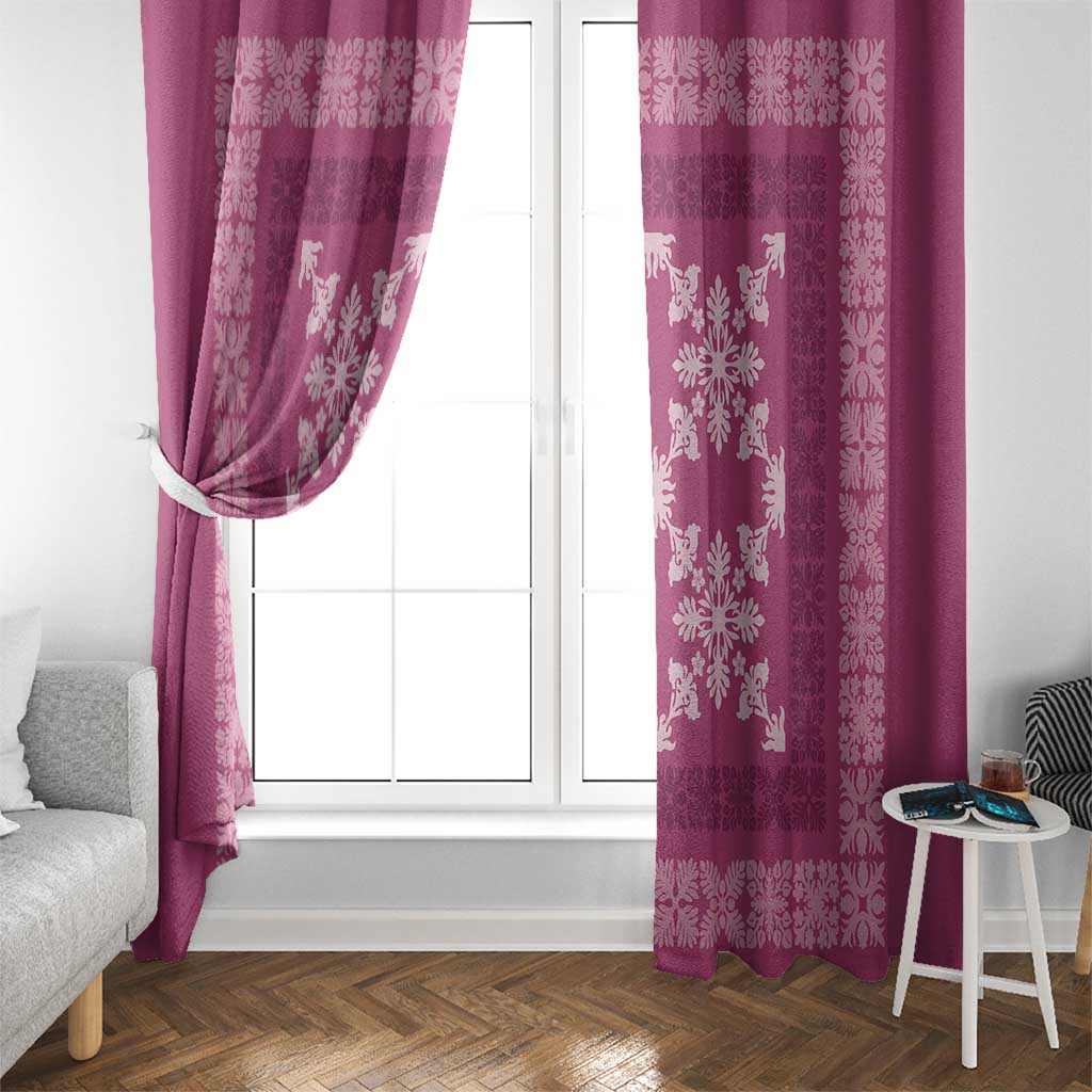 Hawaiian Quilt Pattern Window Curtain Pink Hawaii Culture Tropical - Polynesian Pride