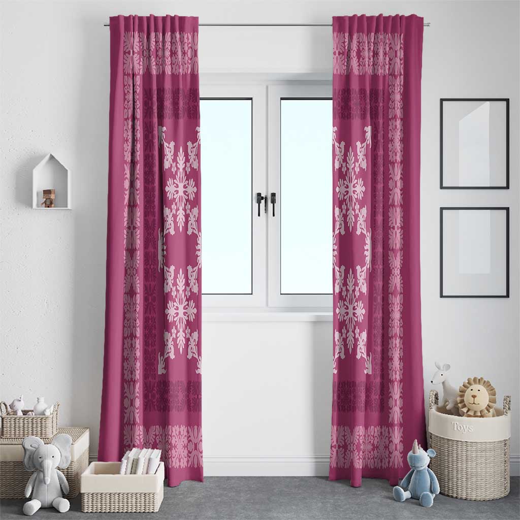 Hawaiian Quilt Pattern Window Curtain Pink Hawaii Culture Tropical - Polynesian Pride