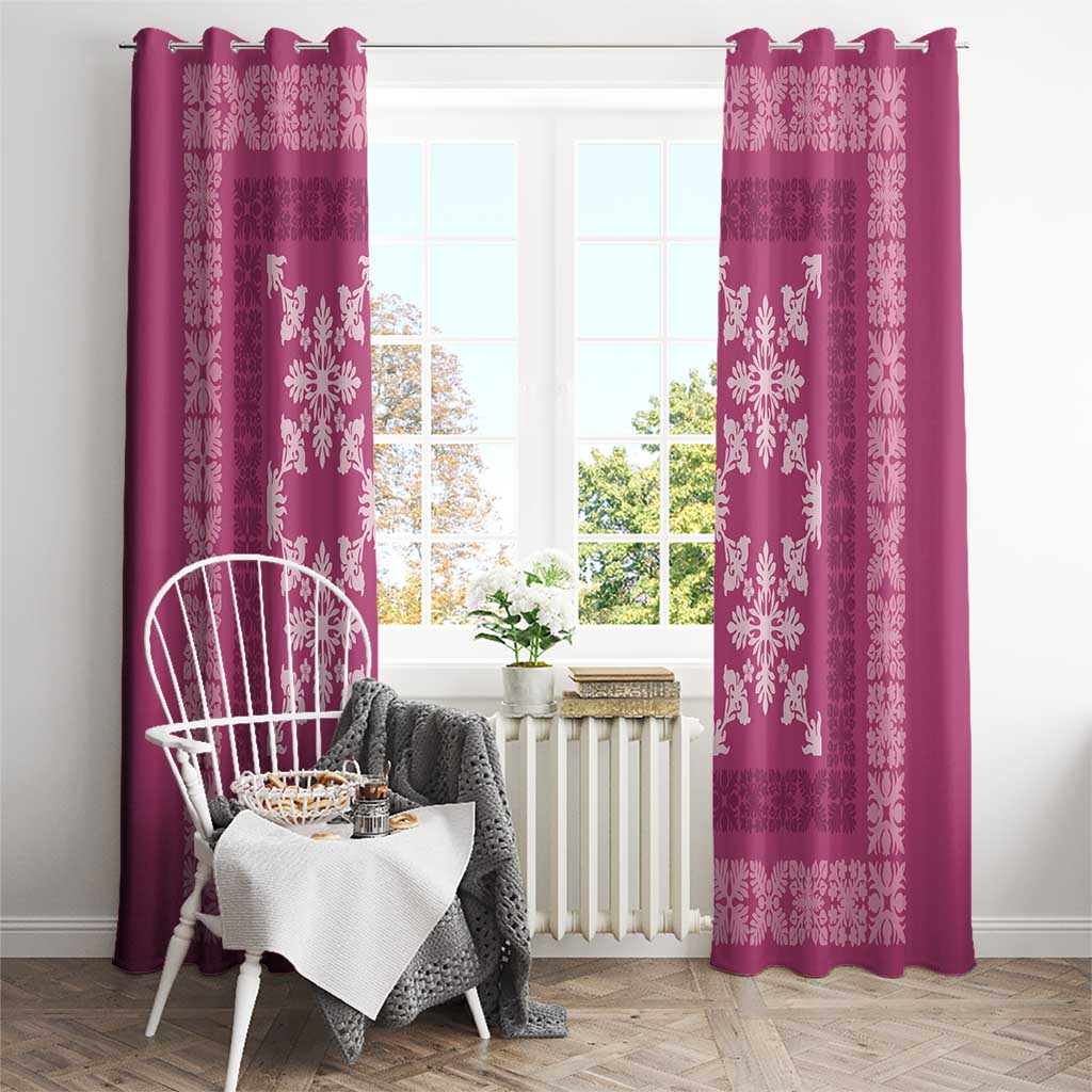 Hawaiian Quilt Pattern Window Curtain Pink Hawaii Culture Tropical - Polynesian Pride