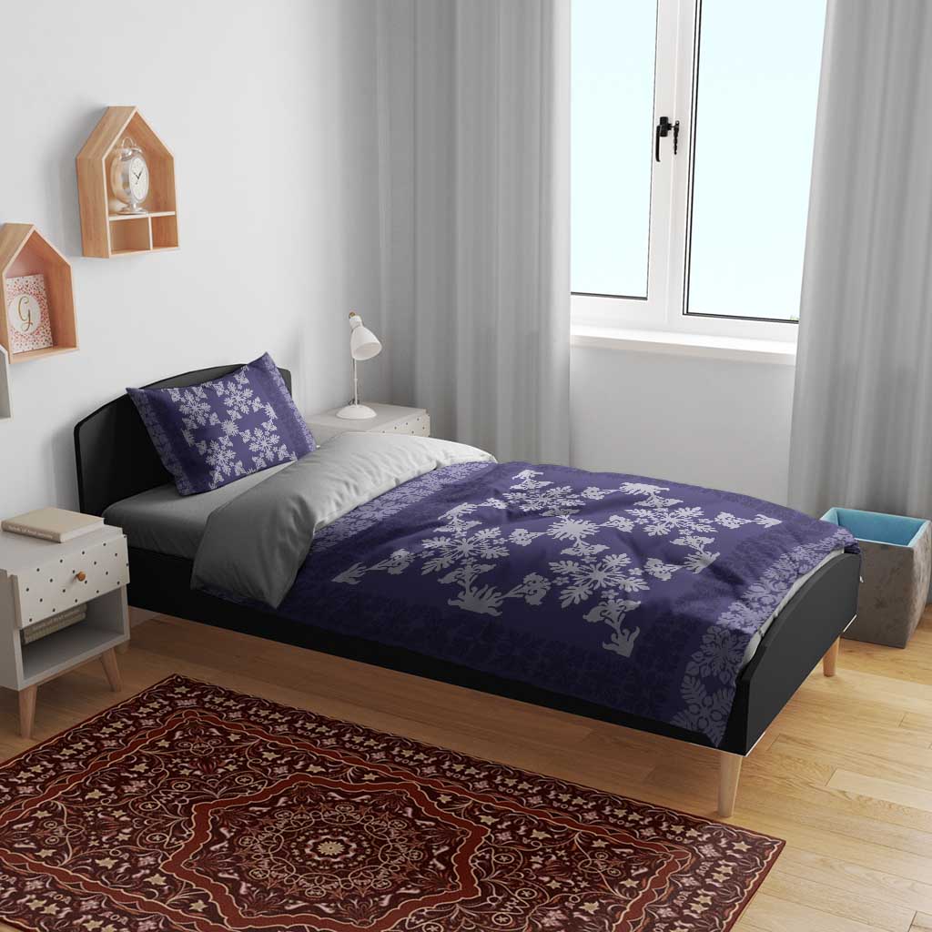 Hawaiian Quilt Pattern Bedding Set Purple Hawaii Culture Tropical - Polynesian Pride