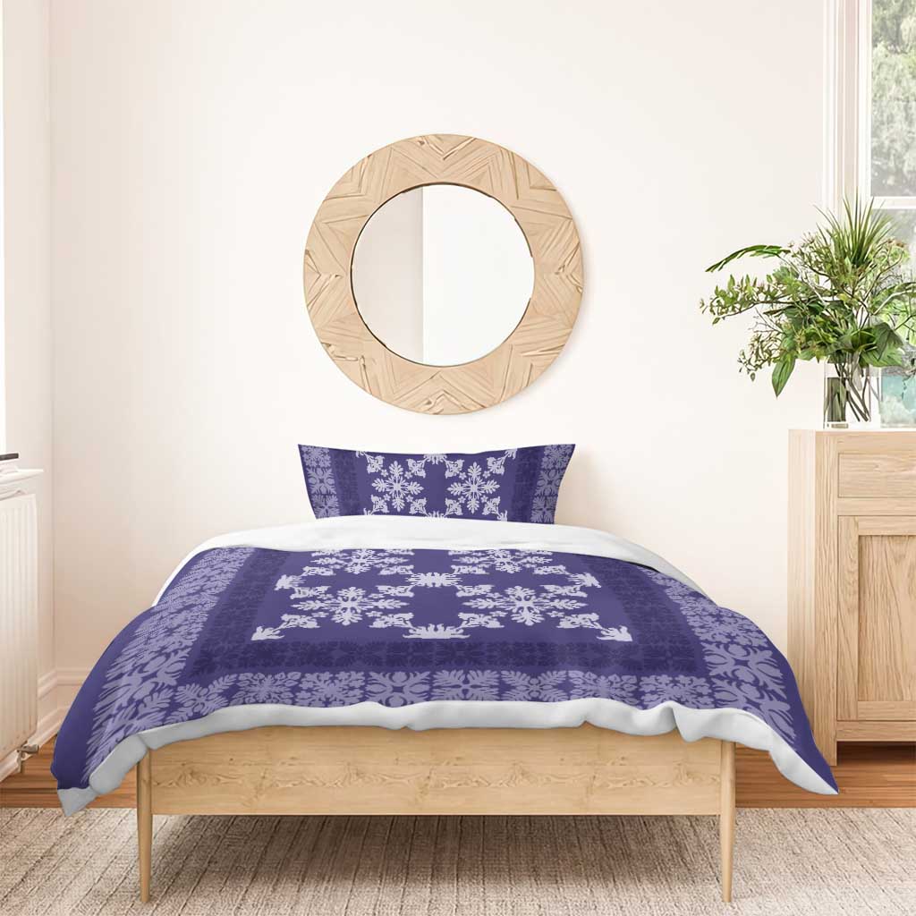 Hawaiian Quilt Pattern Bedding Set Purple Hawaii Culture Tropical - Polynesian Pride