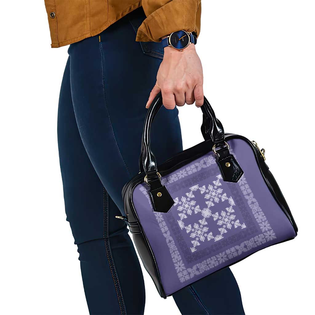 Hawaiian Quilt Pattern Shoulder Handbag Purple Hawaii Culture Tropical - Polynesian Pride