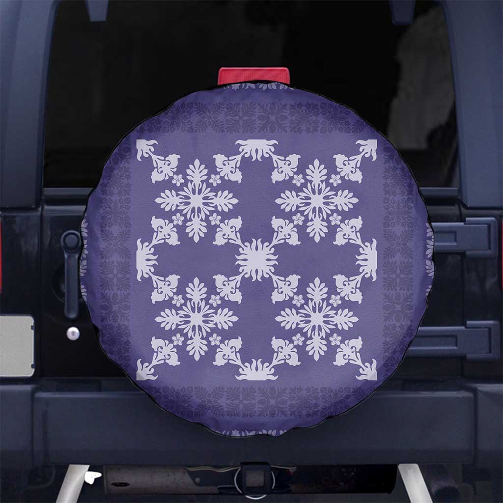 Hawaiian Quilt Pattern Spare Tire Cover Purple Hawaii Culture Tropical LT9 No hole Purple - Polynesian Pride