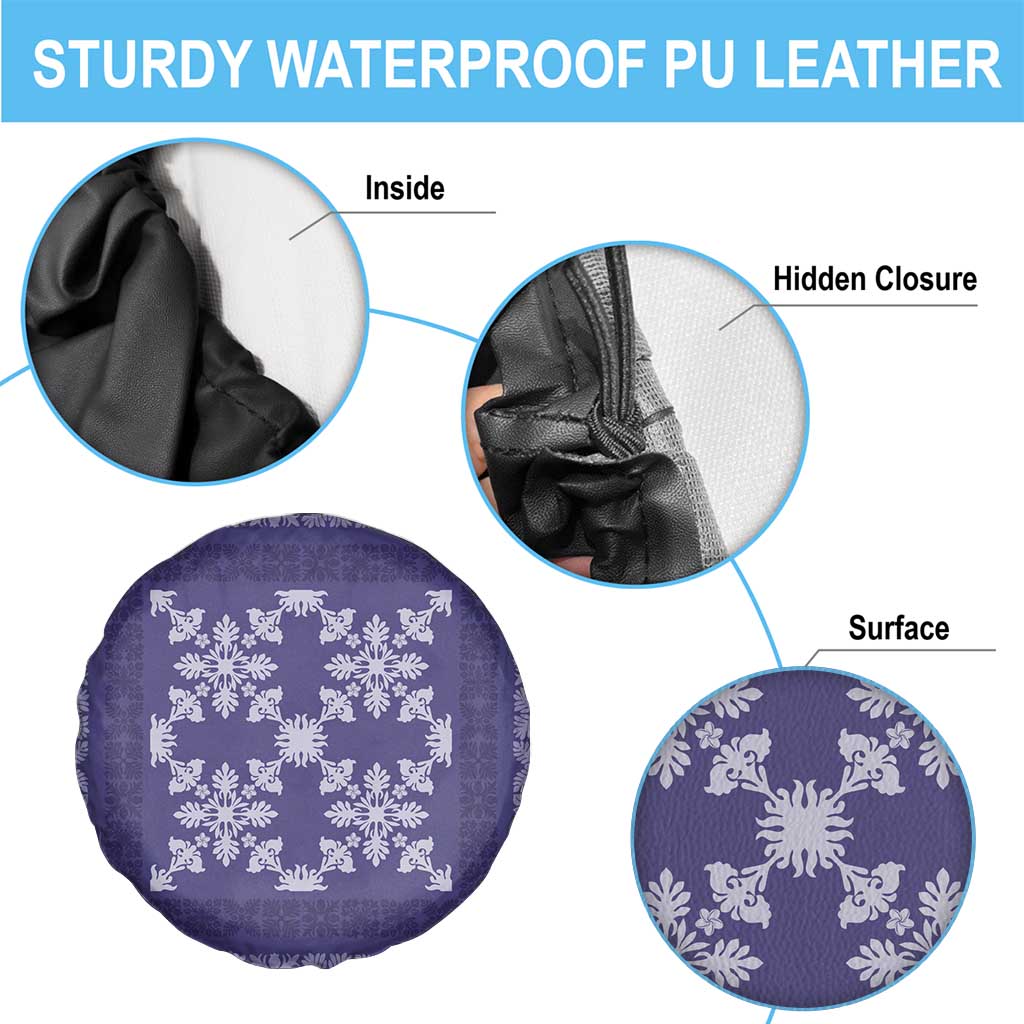 Hawaiian Quilt Pattern Spare Tire Cover Purple Hawaii Culture Tropical LT9 - Polynesian Pride