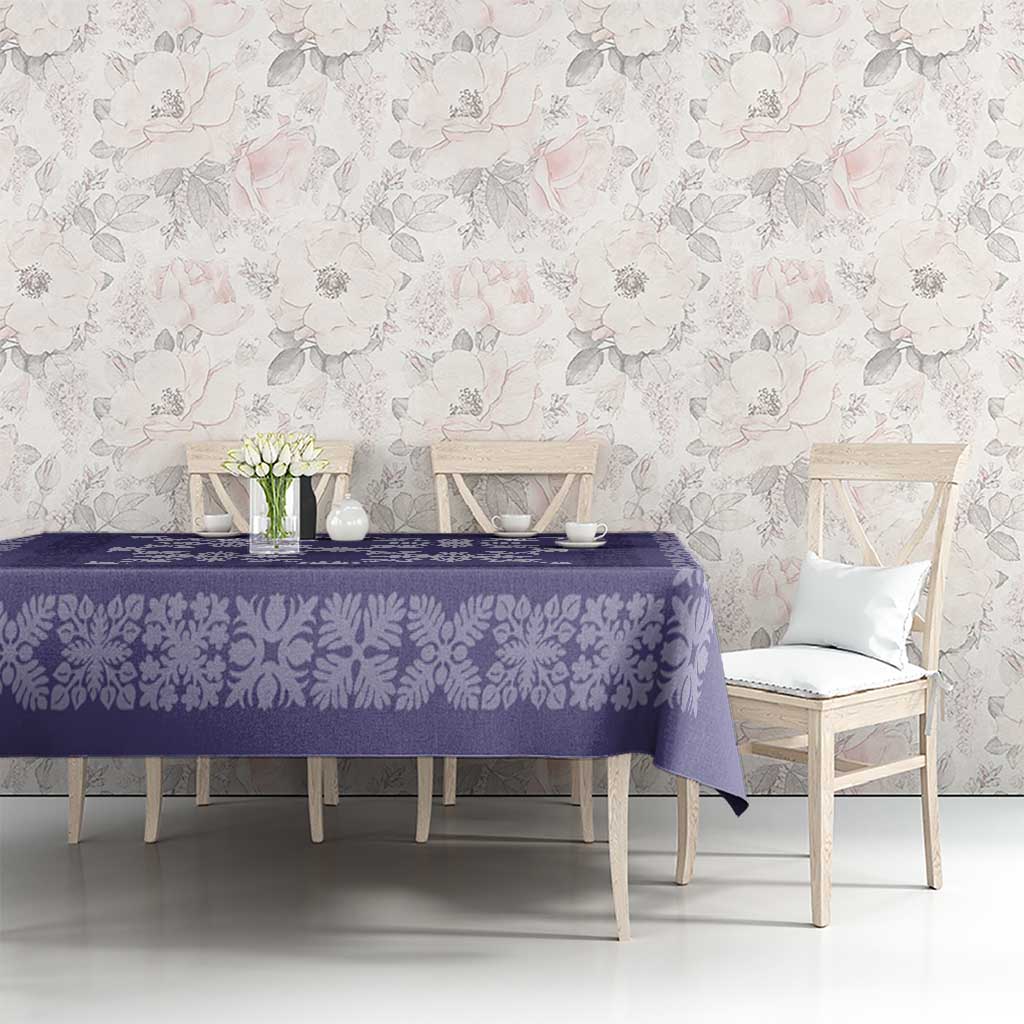 Hawaiian Quilt Pattern Tablecloth Purple Hawaii Culture Tropical - Polynesian Pride