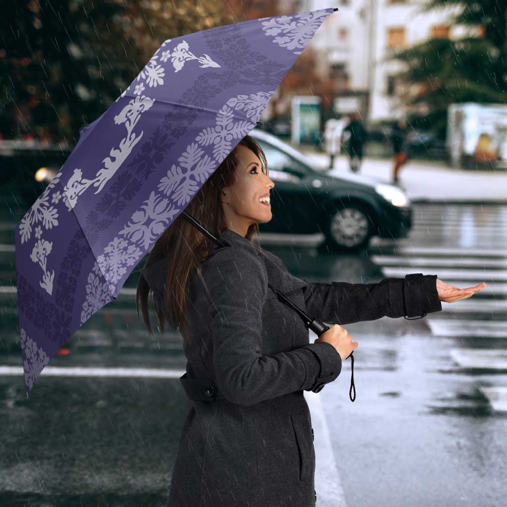 Hawaiian Quilt Pattern Umbrella Purple Hawaii Culture Tropical - Polynesian Pride