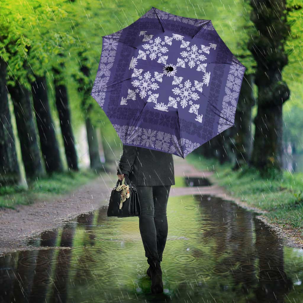 Hawaiian Quilt Pattern Umbrella Purple Hawaii Culture Tropical - Polynesian Pride