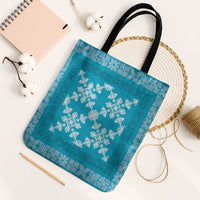 Hawaiian Quilt Pattern Tote Bag Teal Hawaii Culture Tropical - Polynesian Pride