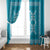 Hawaiian Quilt Pattern Window Curtain Teal Hawaii Culture Tropical - Polynesian Pride