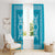 Hawaiian Quilt Pattern Window Curtain Teal Hawaii Culture Tropical - Polynesian Pride