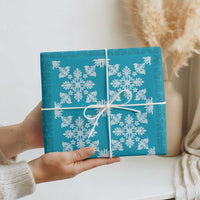 Hawaiian Quilt Pattern Wrapping Paper Teal Hawaii Culture Tropical - Polynesian Pride
