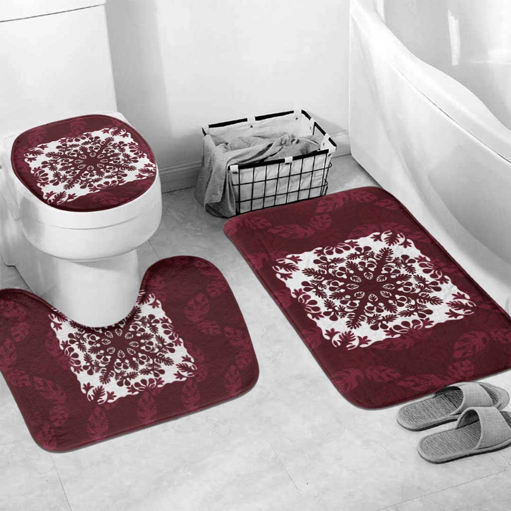 Palm Leaf Quilt Pattern Bathroom Set Hawaii Culture Floral - Polynesian Pride