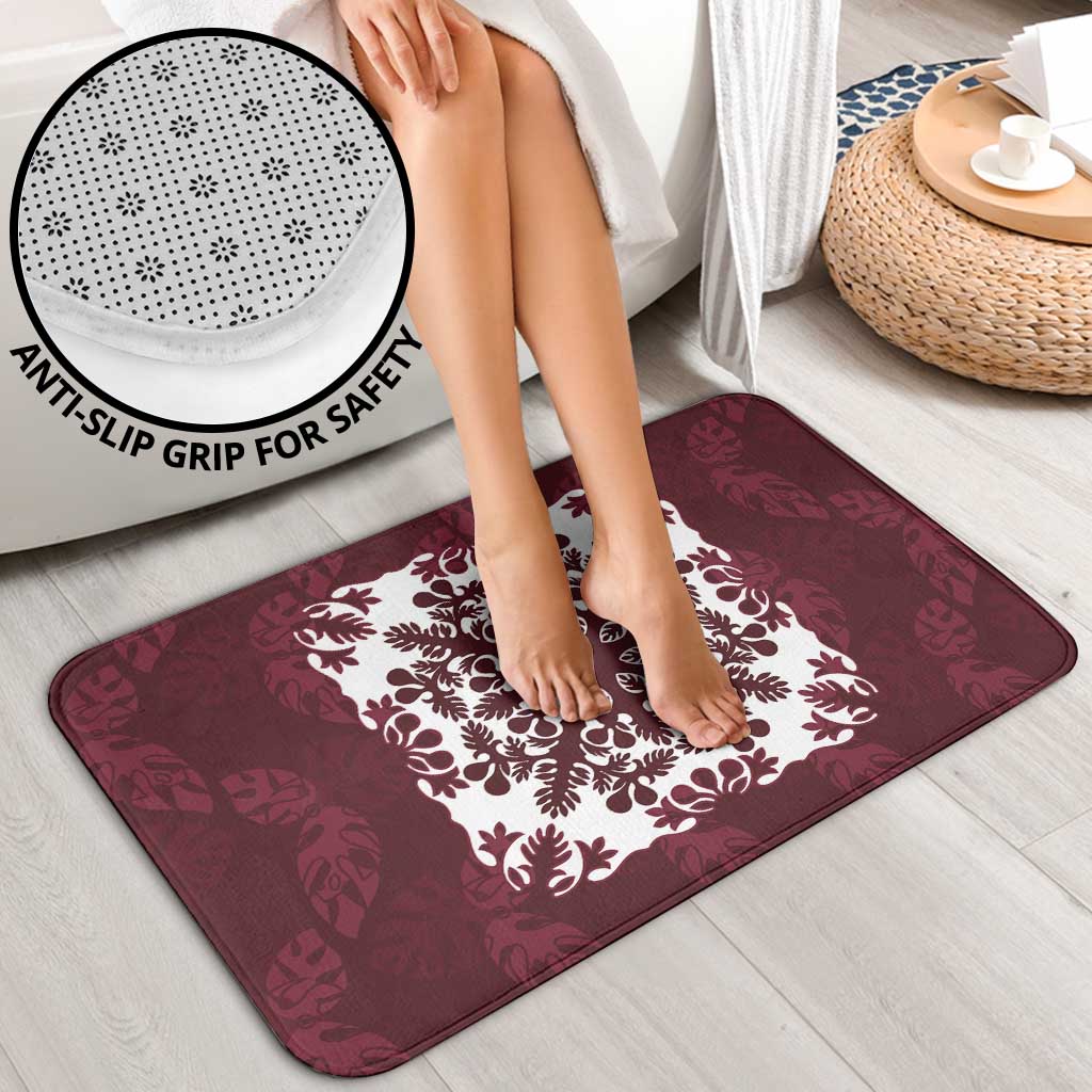 Palm Leaf Quilt Pattern Bathroom Set Hawaii Culture Floral - Polynesian Pride