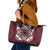 Palm Leaf Quilt Pattern Leather Tote Bag Hawaii Culture Floral - Polynesian Pride