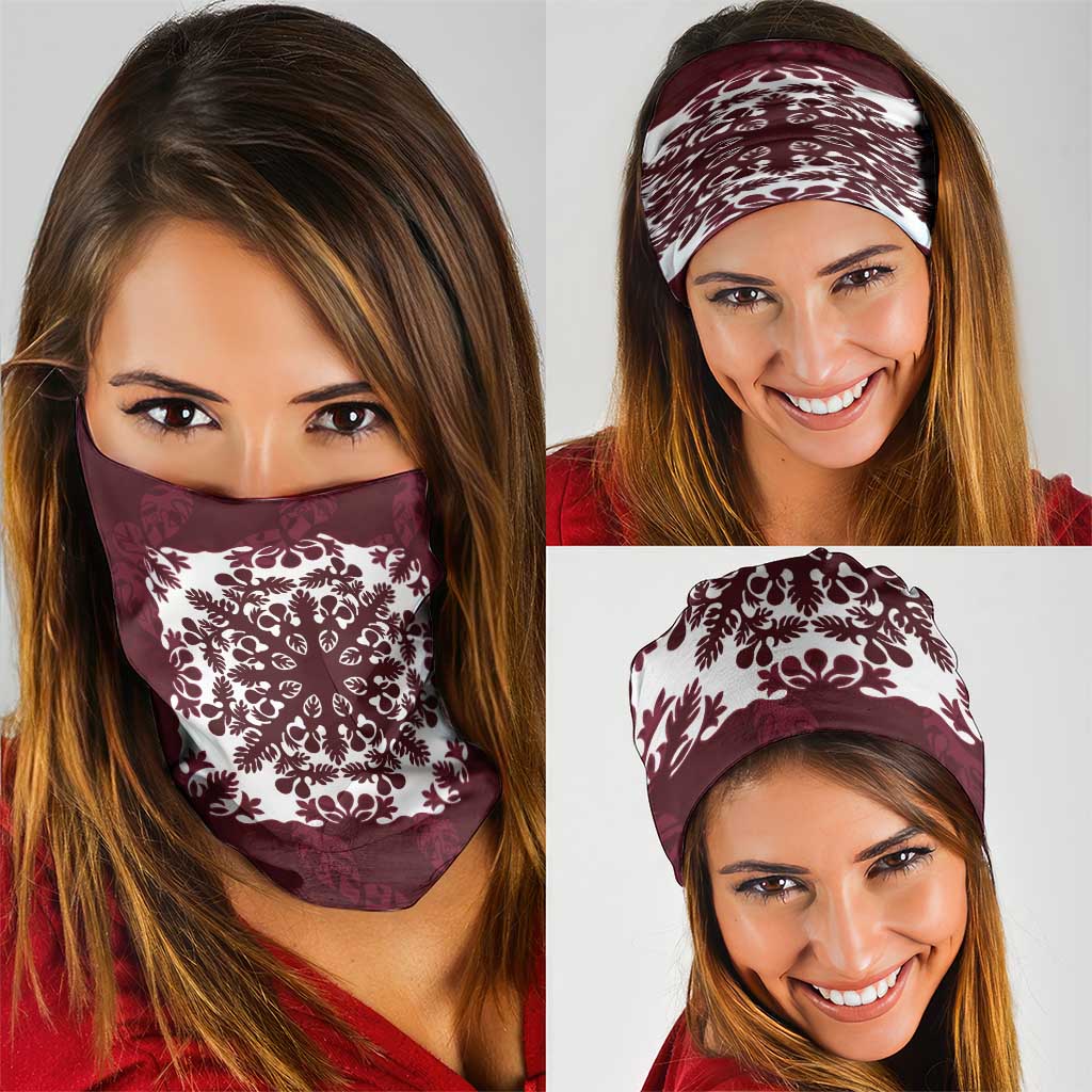 Palm Leaf Quilt Pattern Neck Gaiter Hawaii Culture Floral - Polynesian Pride